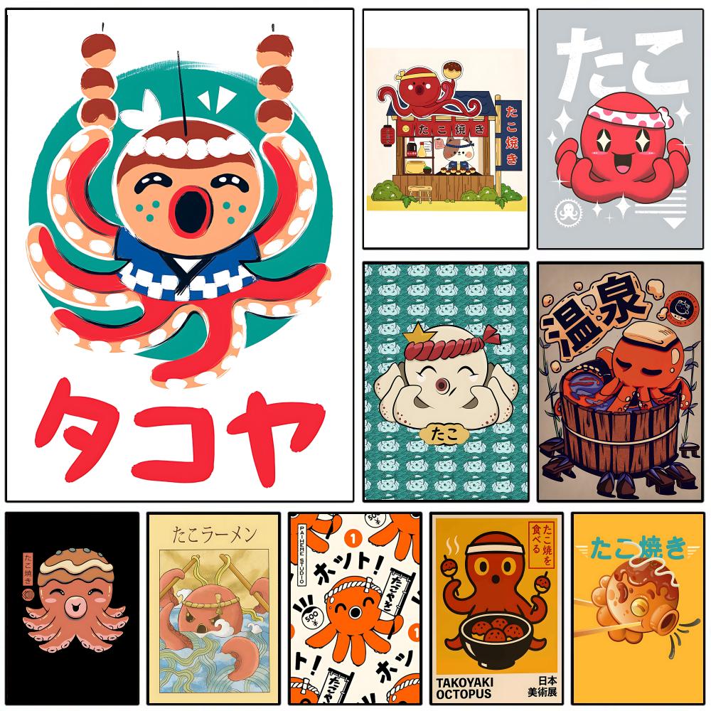 Esports Gaming Poster - Leuke Takoyaki-poster Wandposter Zelfklevend Waterdicht Voor
