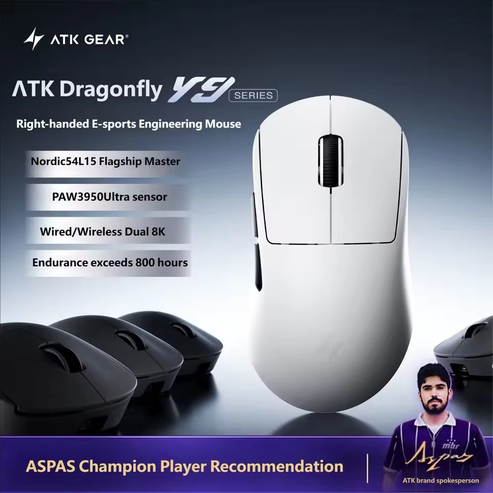 Ultimate Esports Gaming - ATK Y9 Ultimate Tri-Model Rechtshandige Draadloze