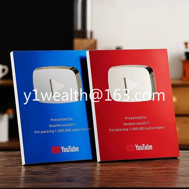 Esports Gaming Trophy - Nieuwe YouTube Play Button Award UV-geprinte