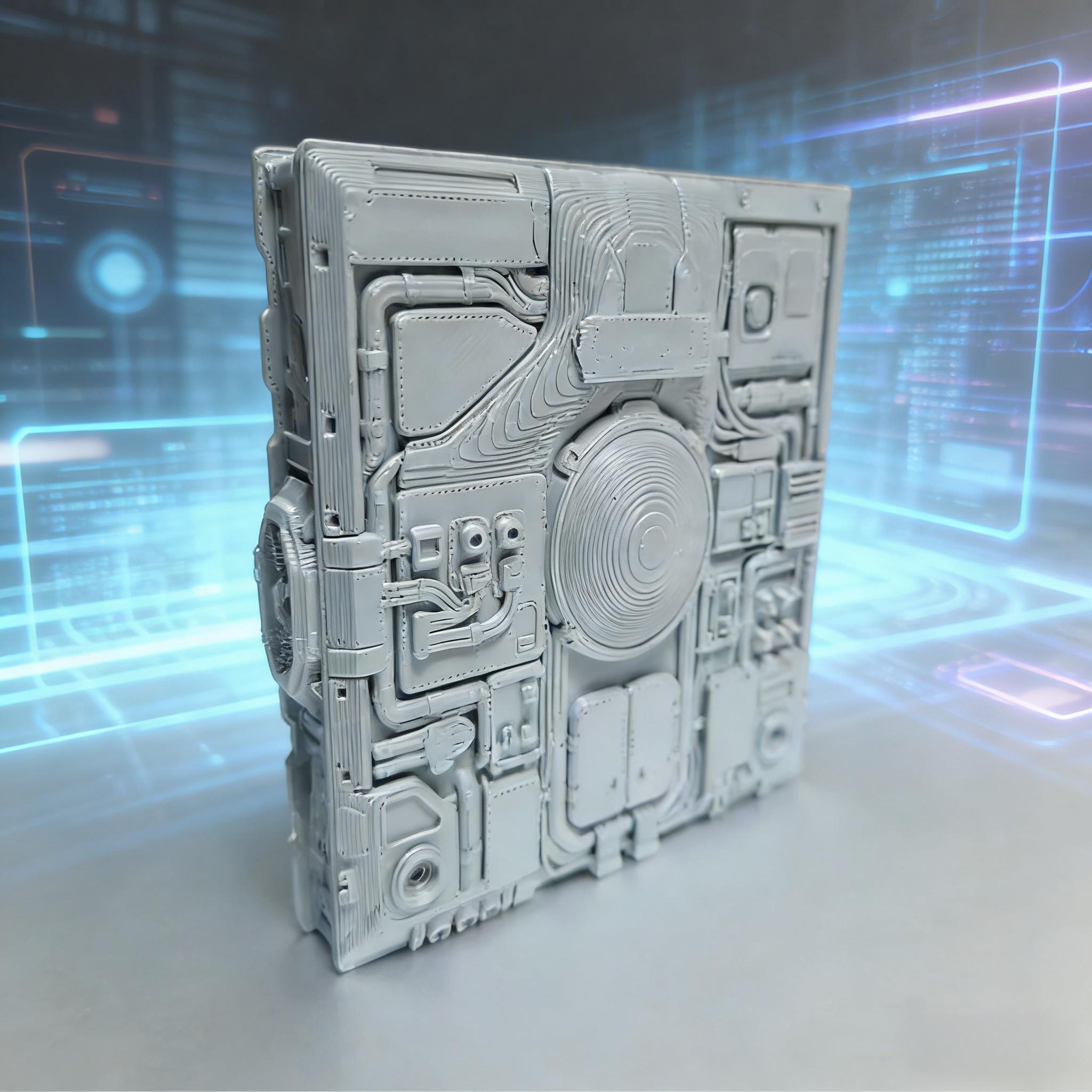 Esports Gaming Trophy - Sci-Fi Mechanisch Paneelmodel Cyberpunk Tech Wandtegel