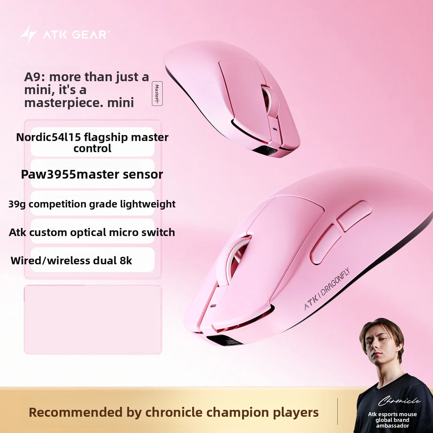 ATK A9 MINI Dual 8K Draadloze  - Ultimate Esports Gaming recensie en prijs