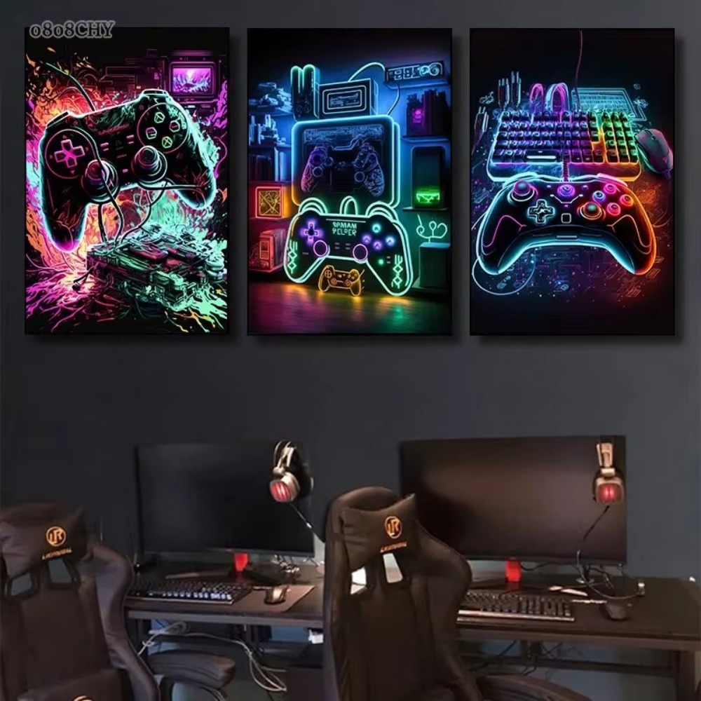 Neon Game Canvas Schilderijen  - Esports Gaming Poster recensie en prijs