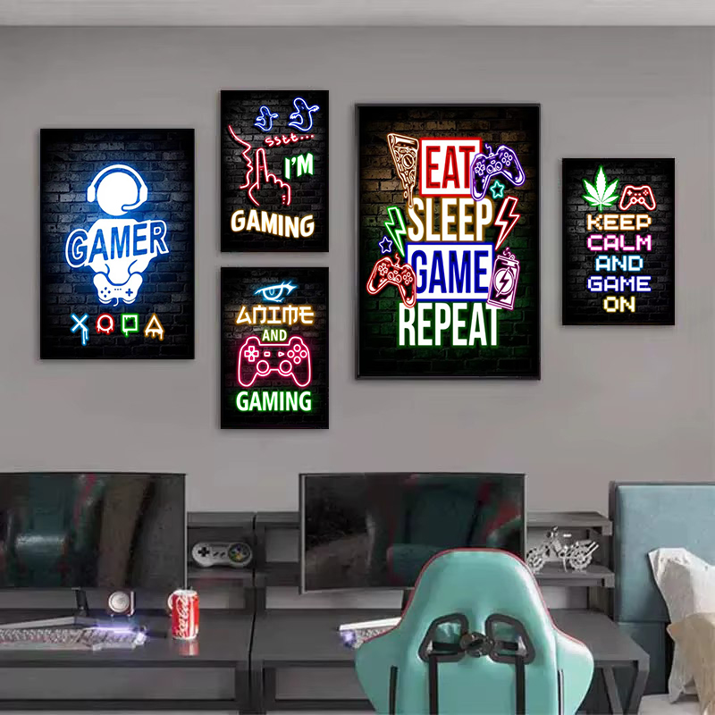 1 stuk frameloos canvas schild - Esports Gaming Poster recensie en prijs