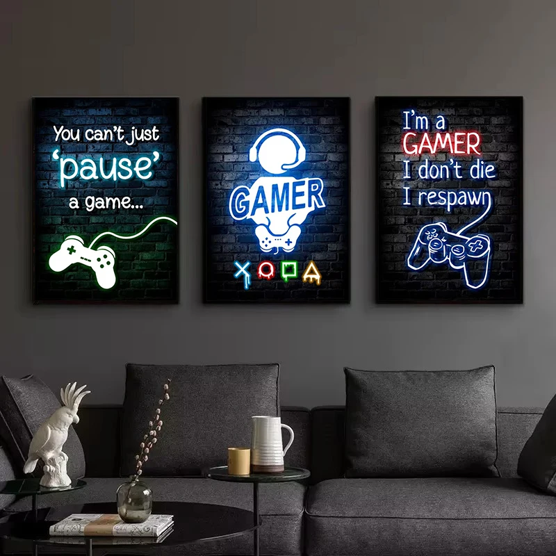 1 stuk frameloos canvas schild - Esports Gaming Poster recensie en prijs
